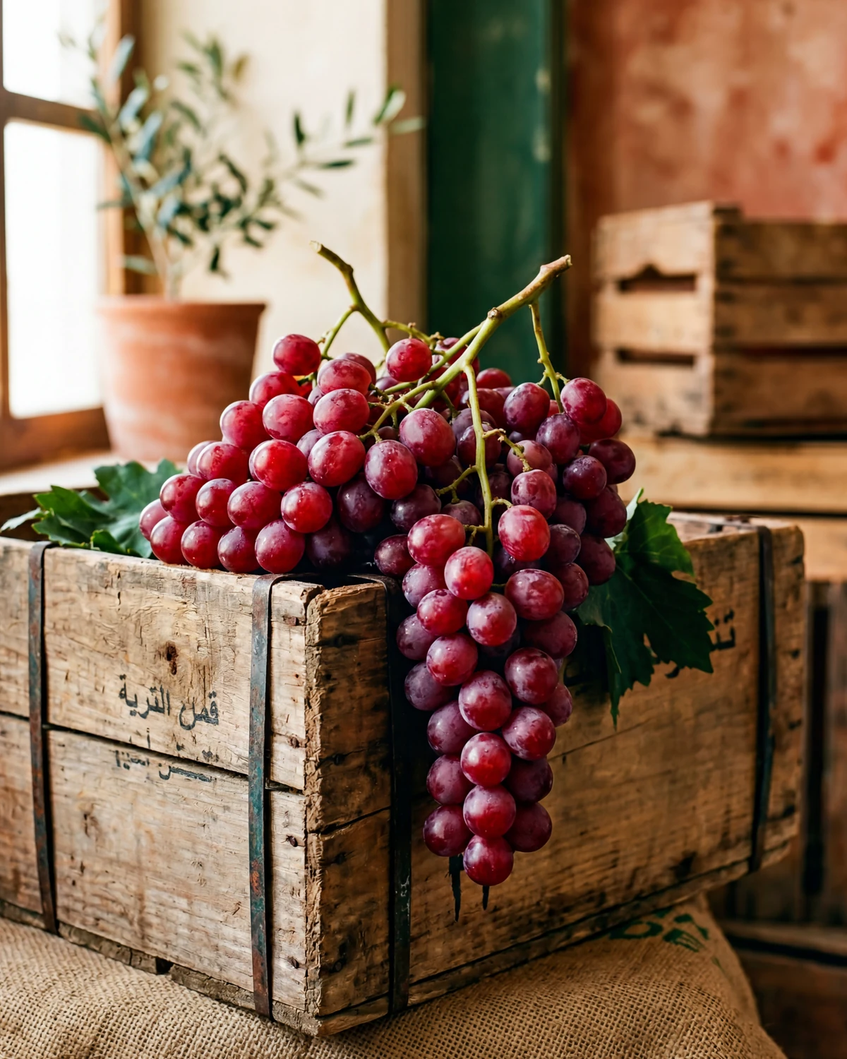 Egyptian red globe grapes ready for export
